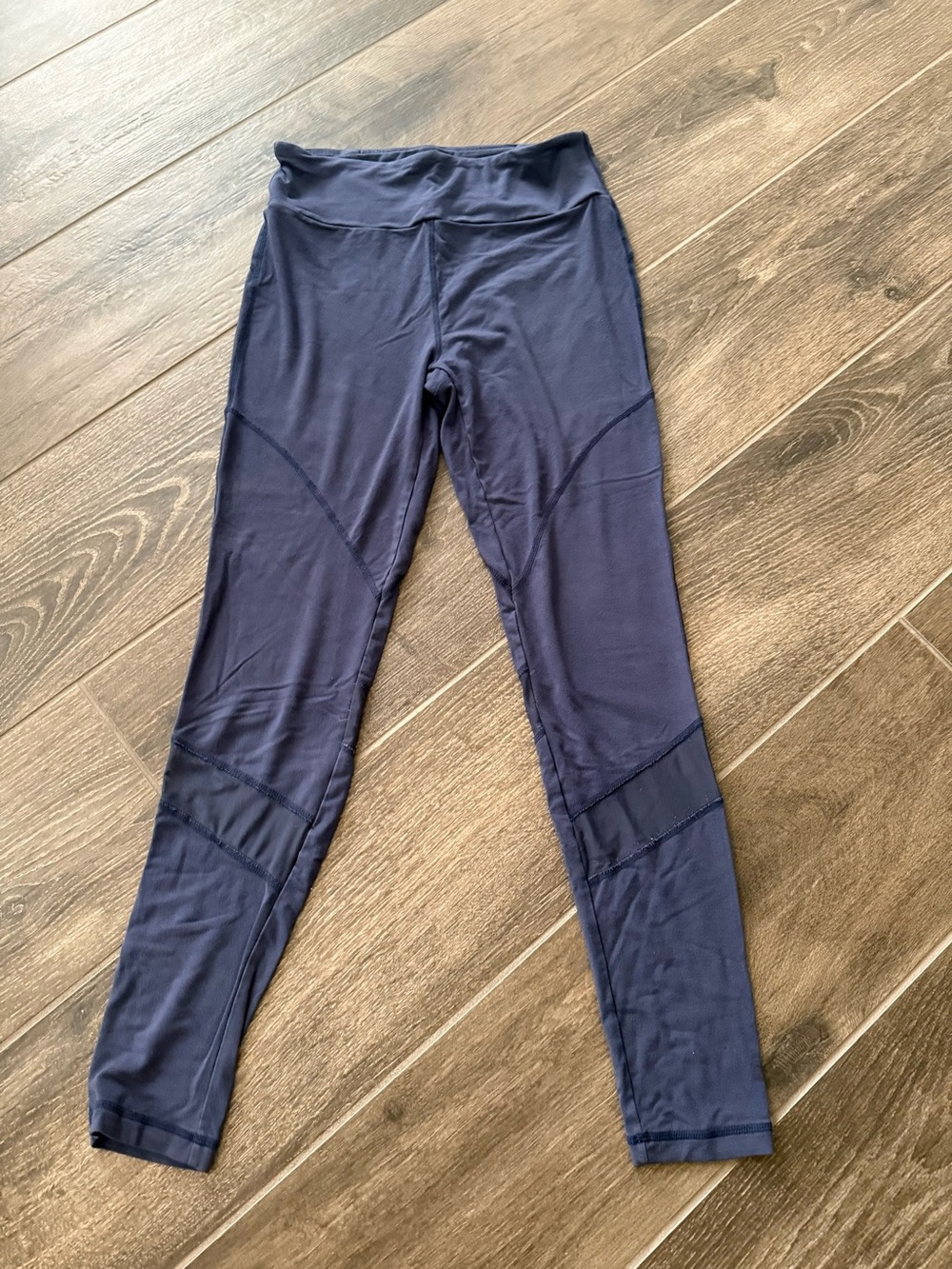 Cariloha-Navy Women's High-Waist Mesh Panel Leggings-29”-size M